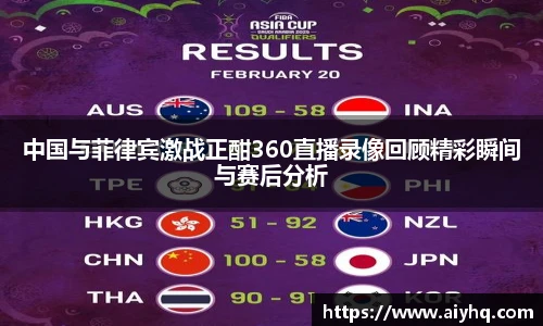 中国与菲律宾激战正酣360直播录像回顾精彩瞬间与赛后分析